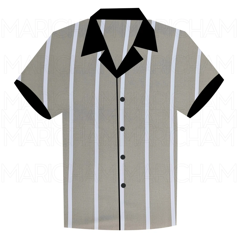 Tan-White Striped Cotton Fabric F942085 - Image 6