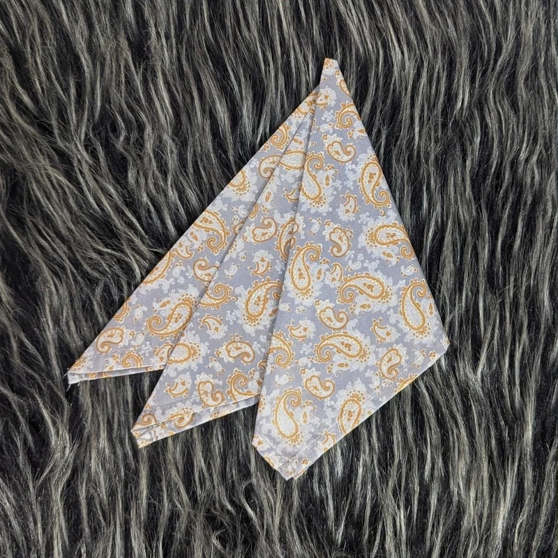Grey Paisley Design Satin 13x13 Pocket Square. PS-13063
