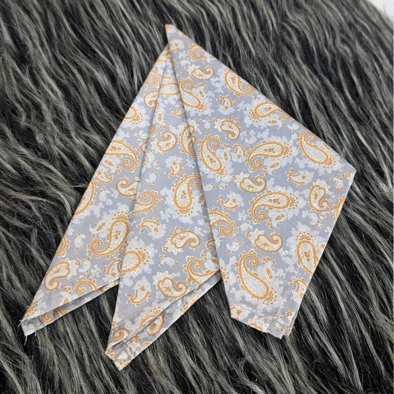 Grey Paisley Design Satin 13x13 Pocket Square. PS-13063