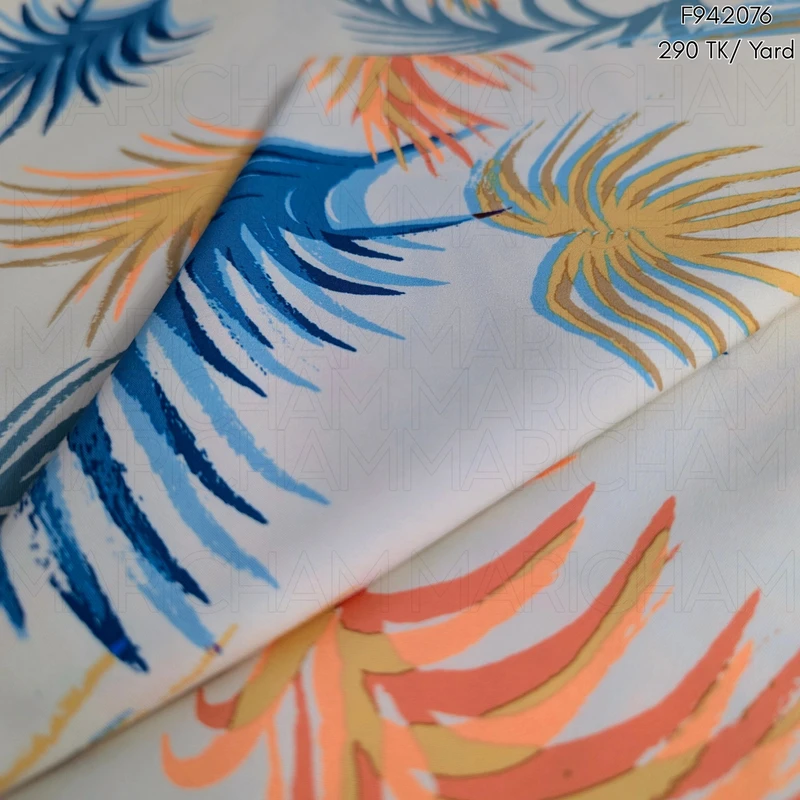 Leaves Design Stretchable Fabric F942076