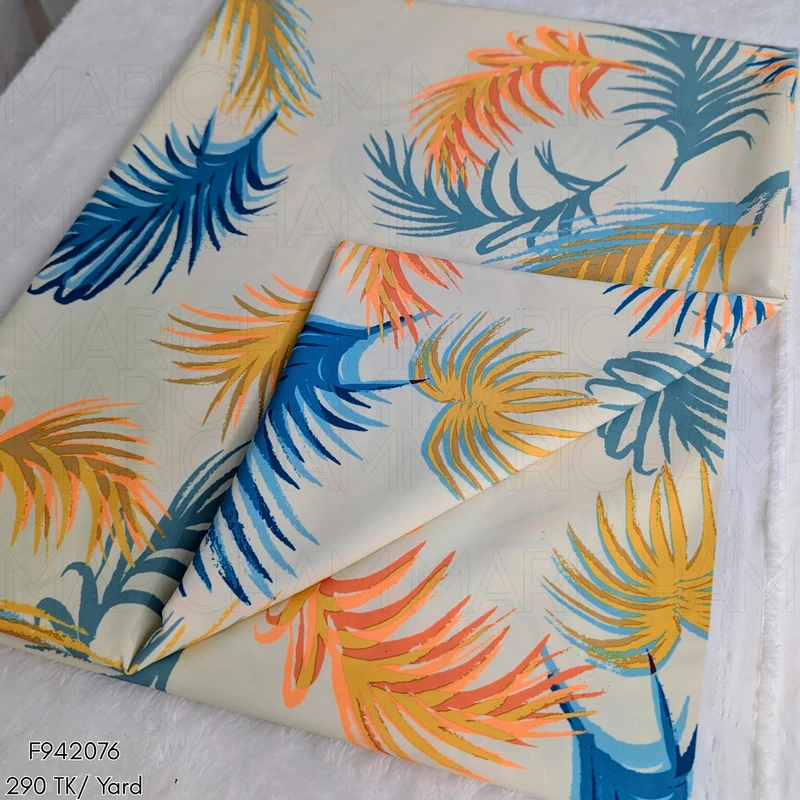 Leaves Design Stretchable Fabric F942076