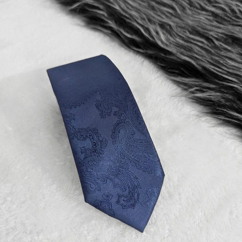 Midnight Blue Paisley Neck Tie.  TIE-12