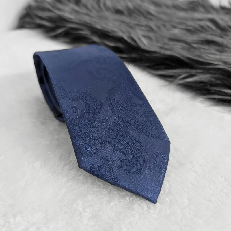 Midnight Blue Paisley Neck Tie.  TIE-12