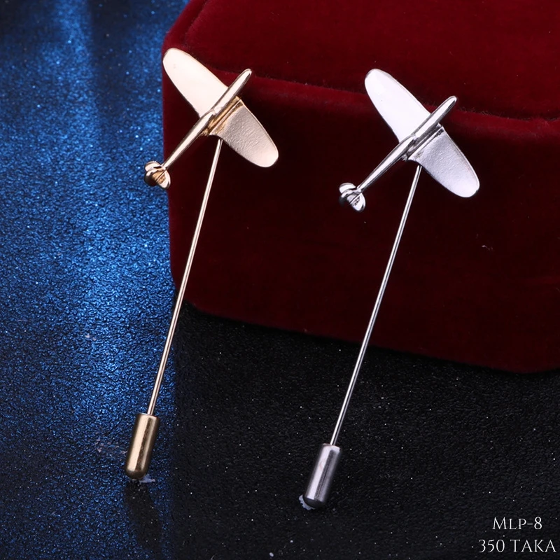 Golden Airplane Metal Lapel Pin. MLP-8