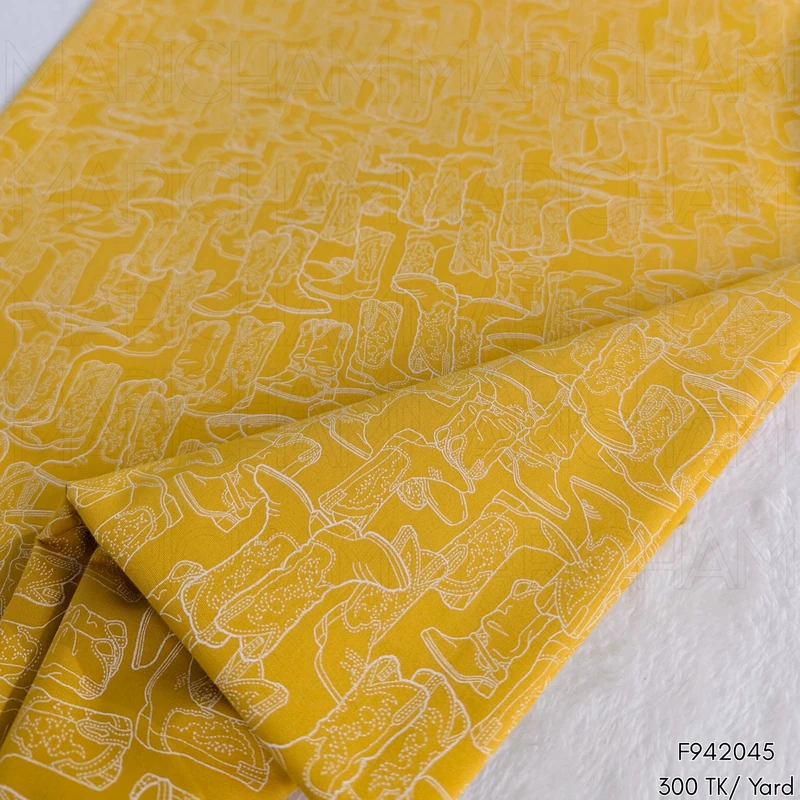 Boot Designed Cotton Fabric F942045