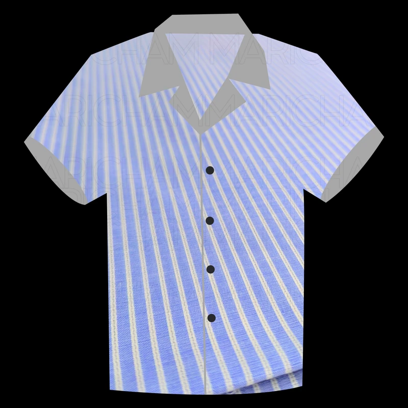 Sky-White Striped Cotton Fabric F942100 - Image 4