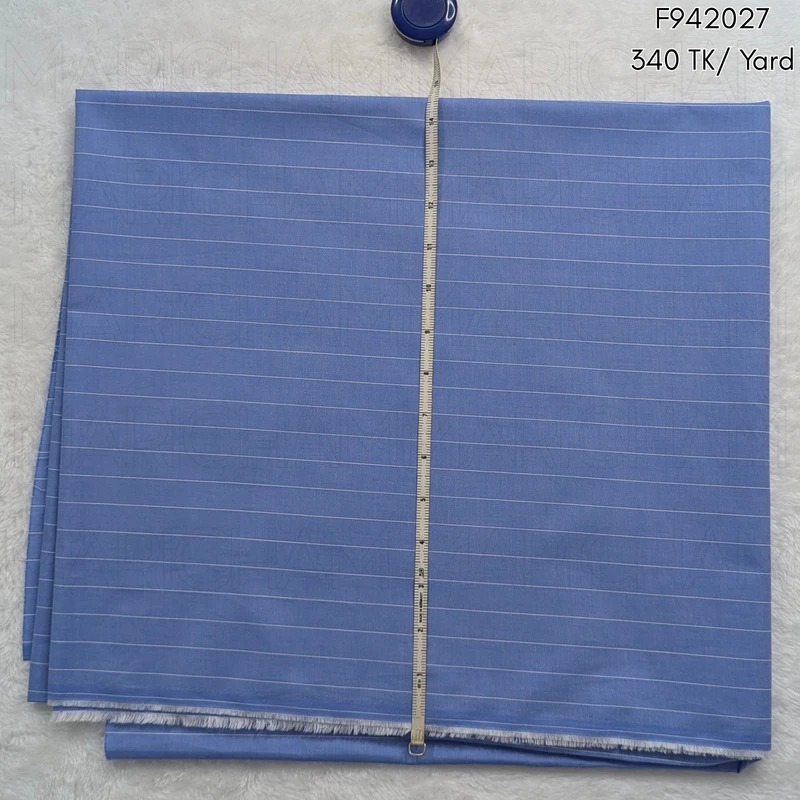 Blue-White Striped Cotton Fabric F942027 - Image 3