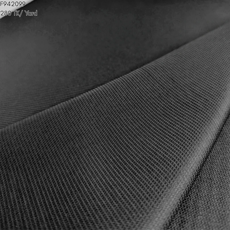 Black Self Textured Polyester Fabric F942099