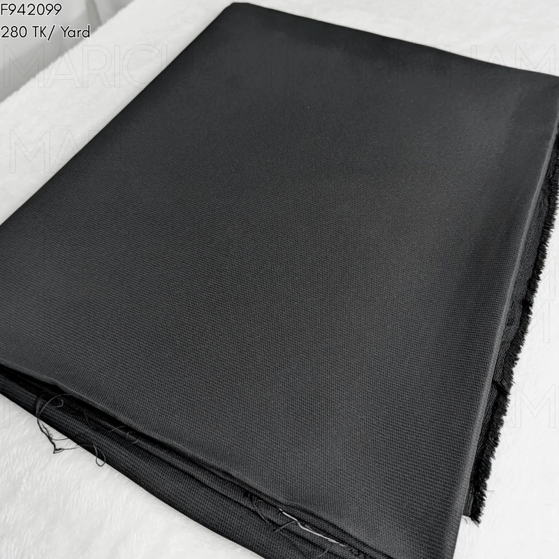Black Self Textured Polyester Fabric F942099