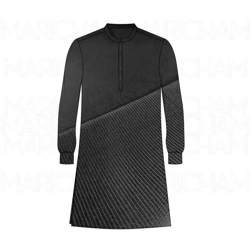 Black Self Textured Polyester Fabric F942099 - Image 5