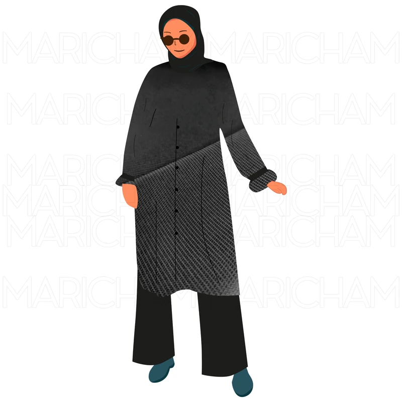 Black Self Textured Polyester Fabric F942099 - Image 8