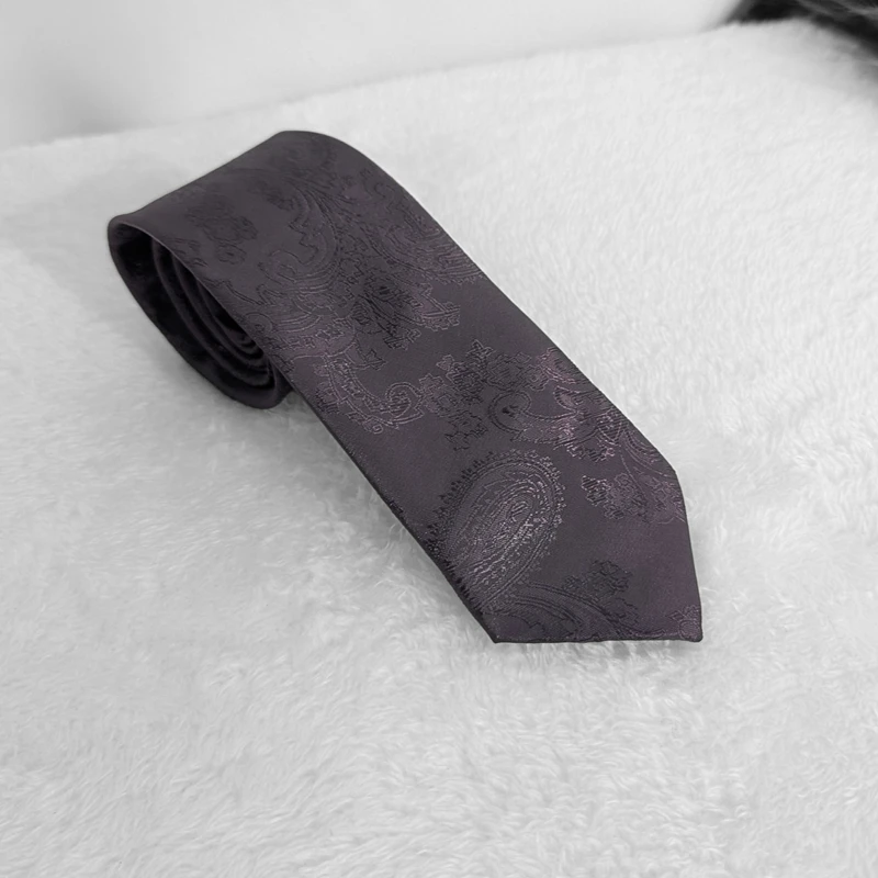 Dark Grape Paisley Neck Tie. TIE-6