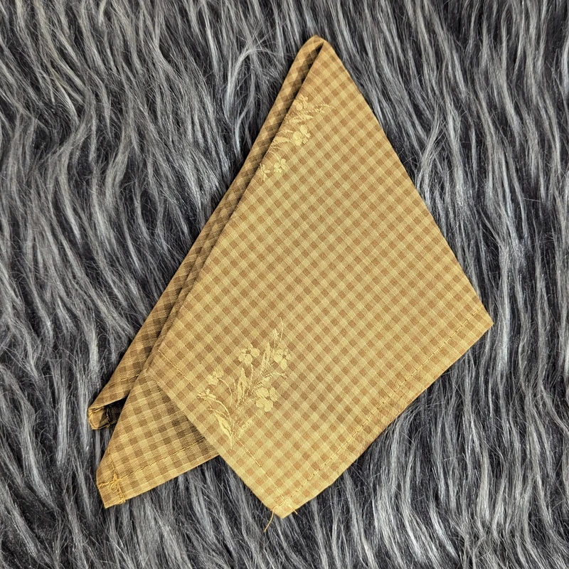Golden Color Self Checkered 13x13 Pocket Squares. PS-13008