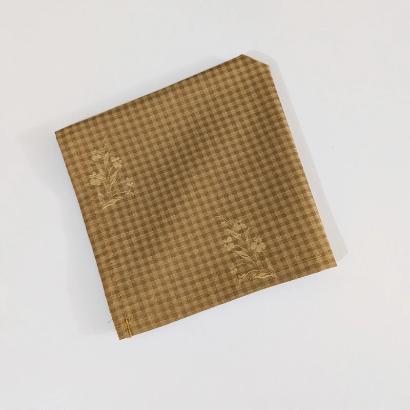 Golden Color Self Checkered 13x13 Pocket Squares. PS-13008 - Image 3