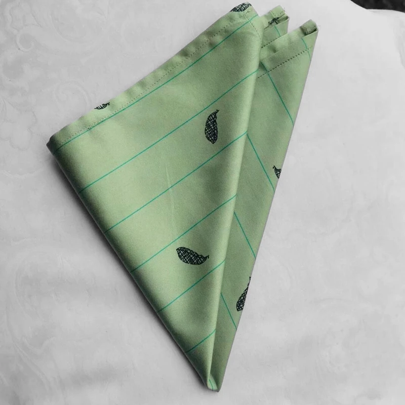 Green Striped & Floral 13x13 Pocket Squares. PS-13024