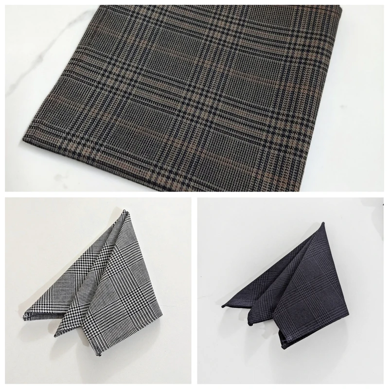Wide Checkered 10x10 Pocket Squares. PS-1002