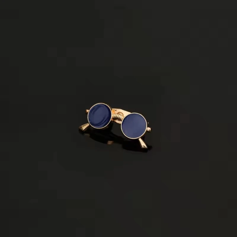 Sunglass Shaped Metal Lapel Pin With Golden Frame. MLP-29 - Image 4