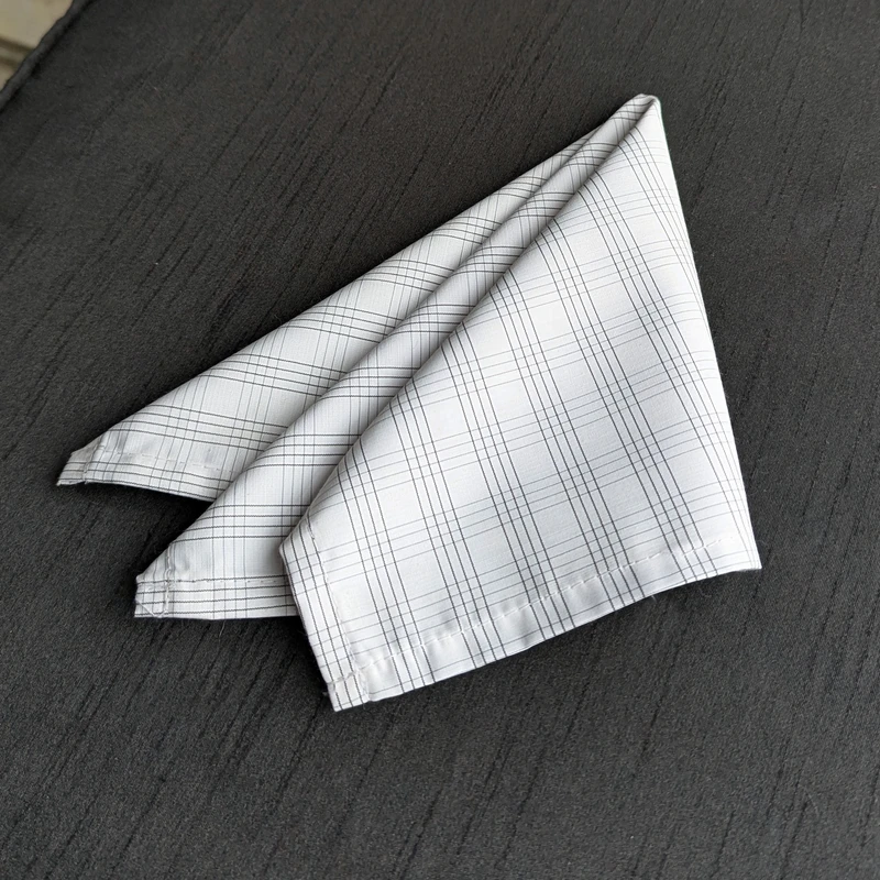 White Checkered 13x13 Pocket Squares. PS-13060