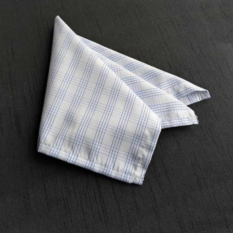 White Checkered 13x13 Pocket Squares. PS-13060 - Image 3