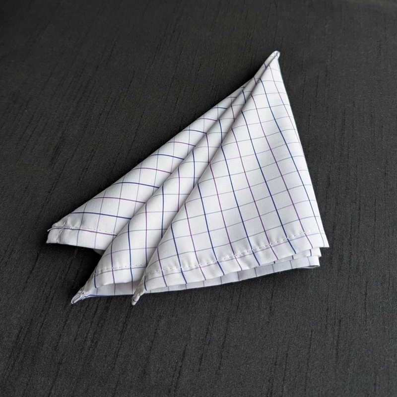 White Checkered 13x13 Pocket Squares. PS-13060 - Image 4