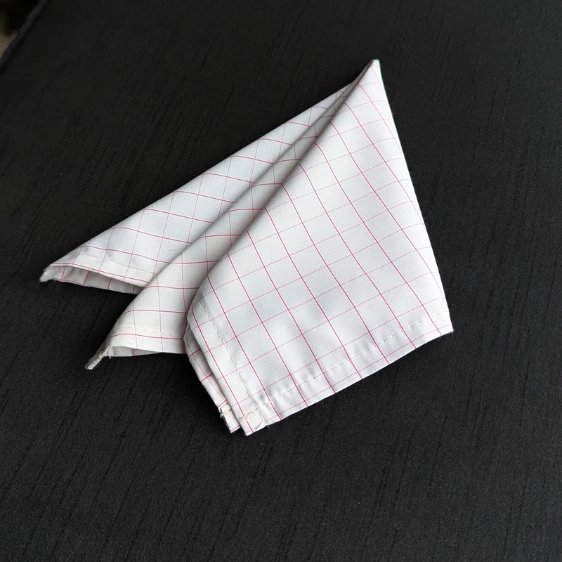 White Checkered 13x13 Pocket Squares. PS-13060 - Image 6