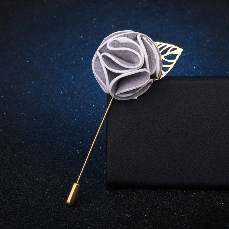 Camelia Floral Lapel Pin With Golden Metal Flower. FLP-20 - Image 4