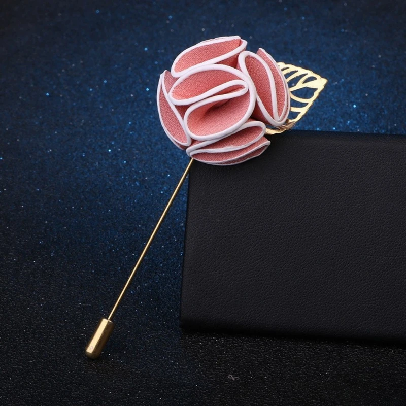Camelia Floral Lapel Pin With Golden Metal Flower. FLP-20 - Image 7