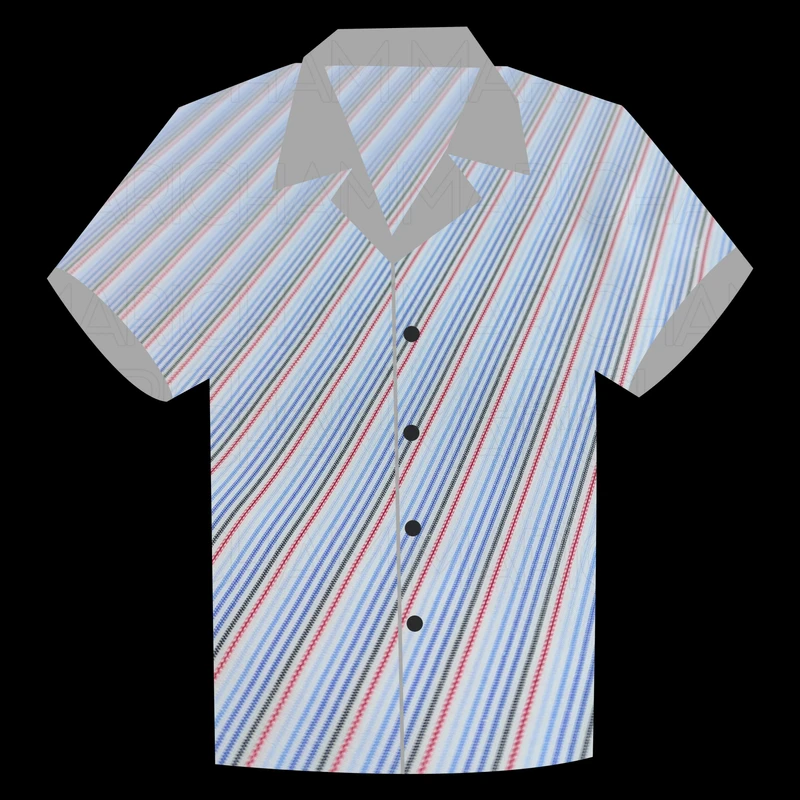 Blue-White-Red Striped Cotton Fabric F942042 - Image 6