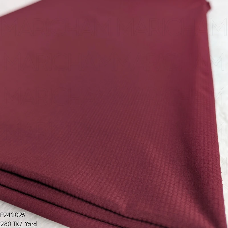 Burgundy Color Viscose Stretchable Fabric F942096