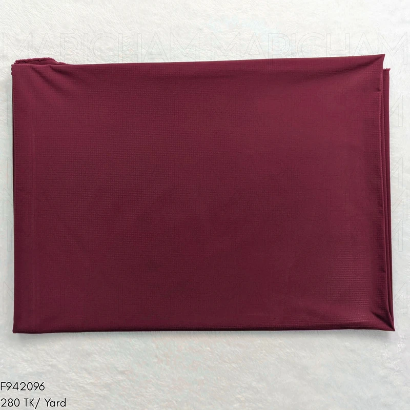 Burgundy Color Viscose Stretchable Fabric F942096