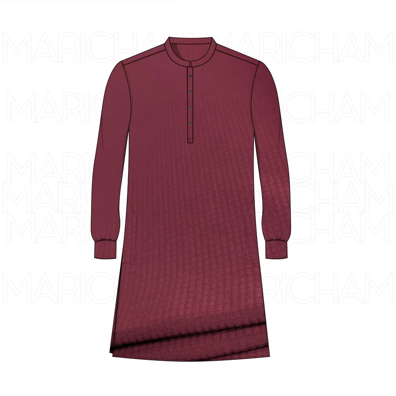 Burgundy Color Viscose Stretchable Fabric F942096 - Image 6