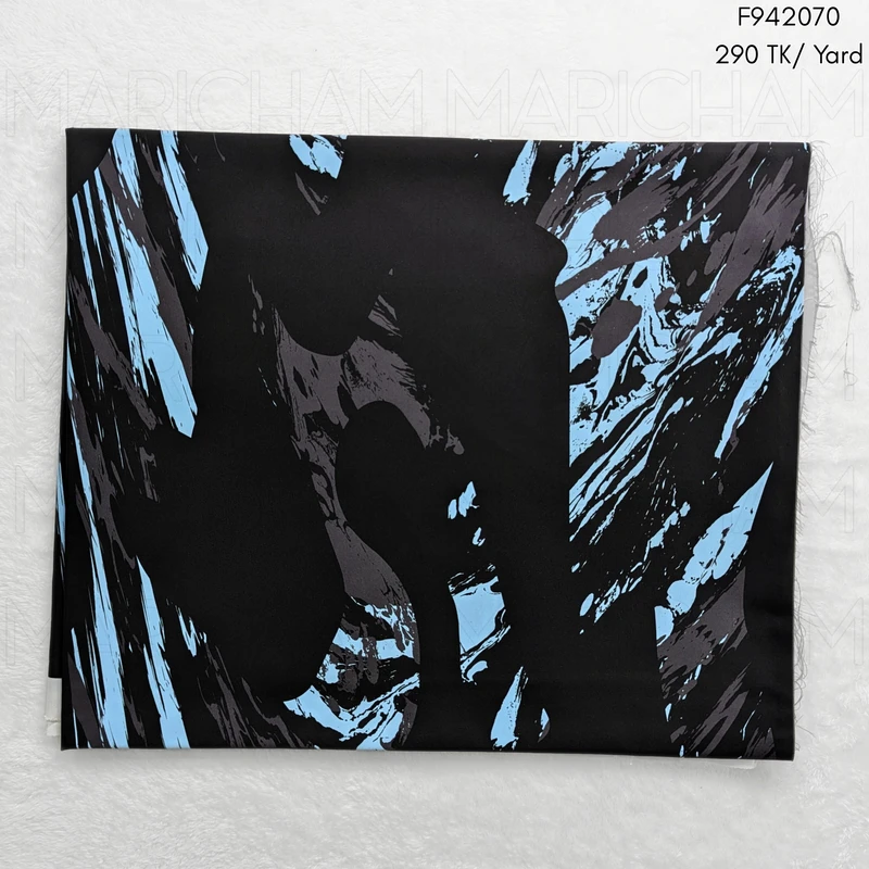 Black-Sky-Grey Stretchable Fabric F942070 - Image 3