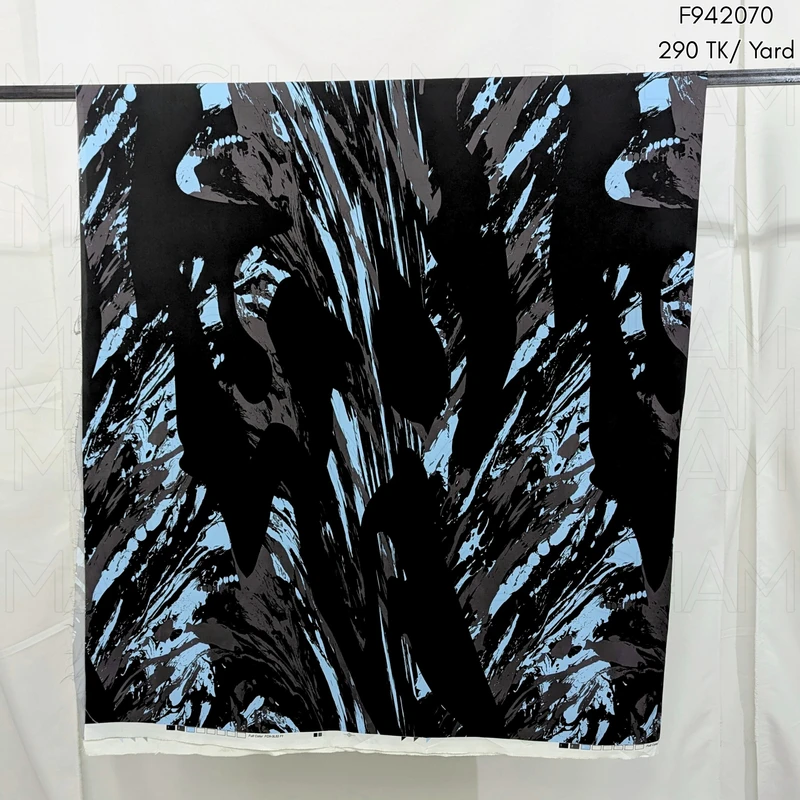 Black-Sky-Grey Stretchable Fabric F942070 - Image 4