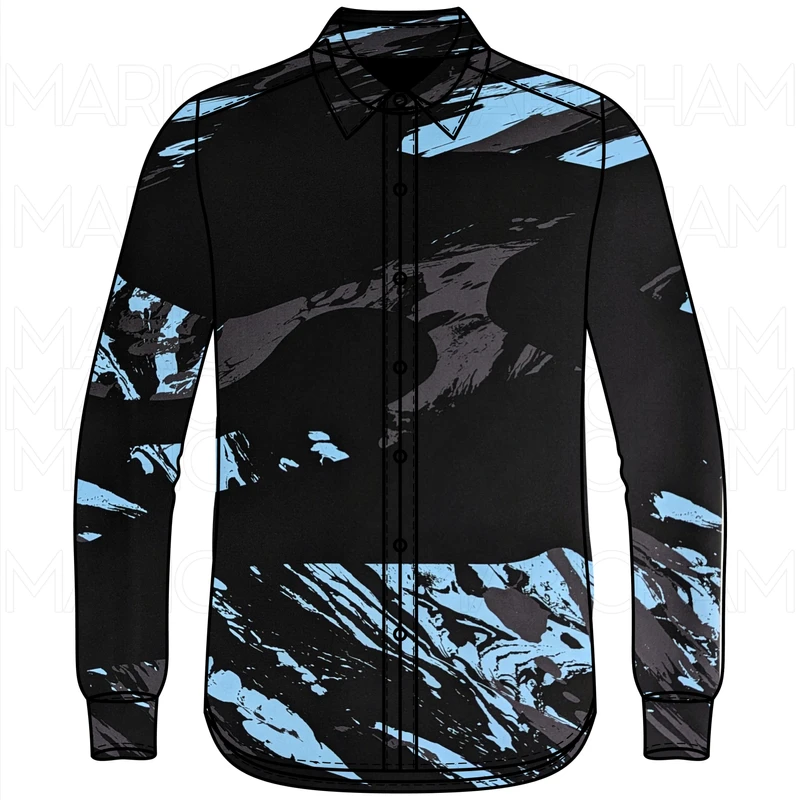 Black-Sky-Grey Stretchable Fabric F942070 - Image 5