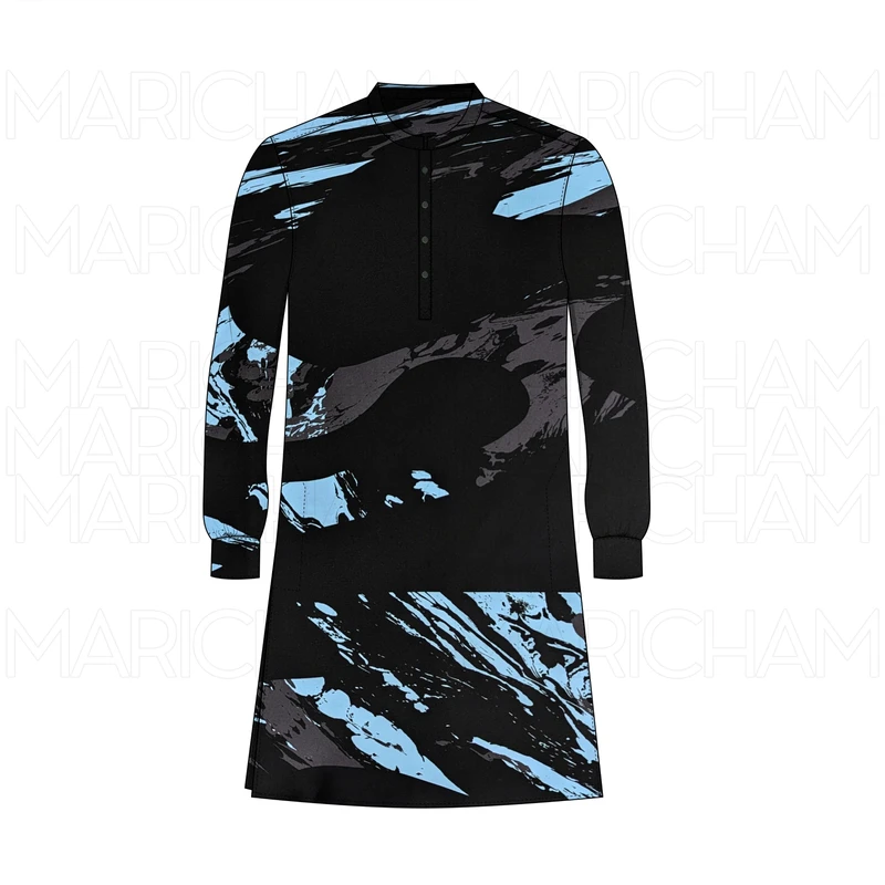 Black-Sky-Grey Stretchable Fabric F942070 - Image 7