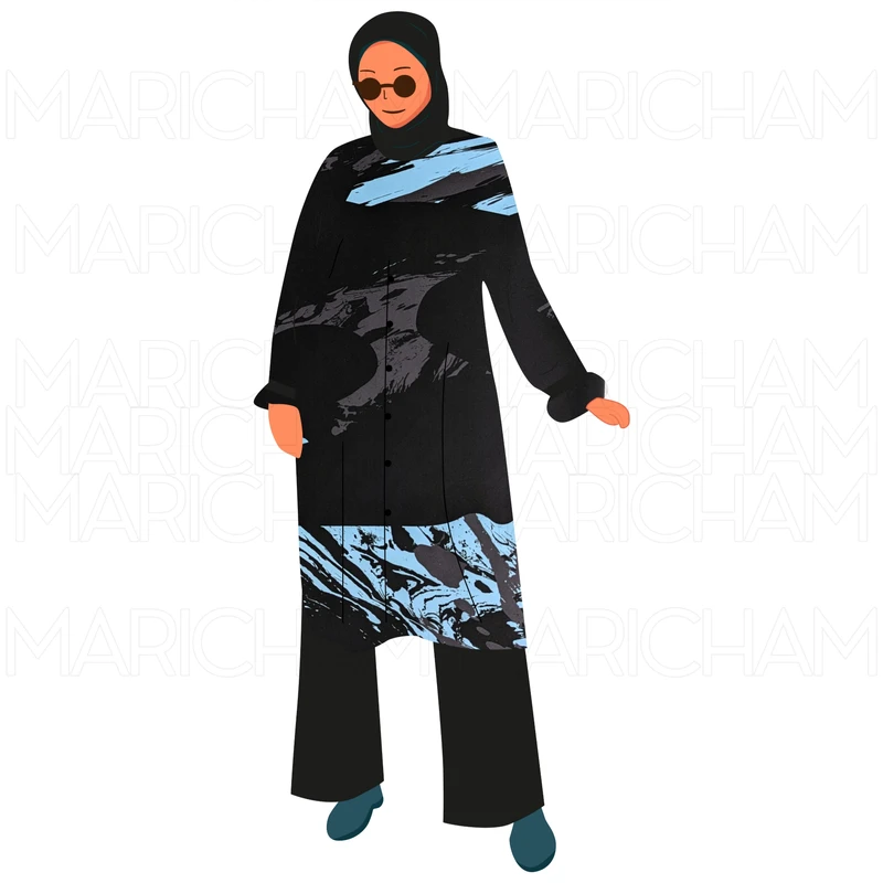 Black-Sky-Grey Stretchable Fabric F942070 - Image 10
