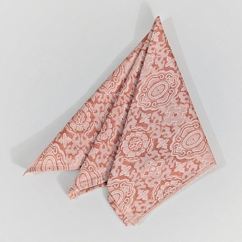 Peach Color Jacquard 13x13 Pocket Square. PS-13042