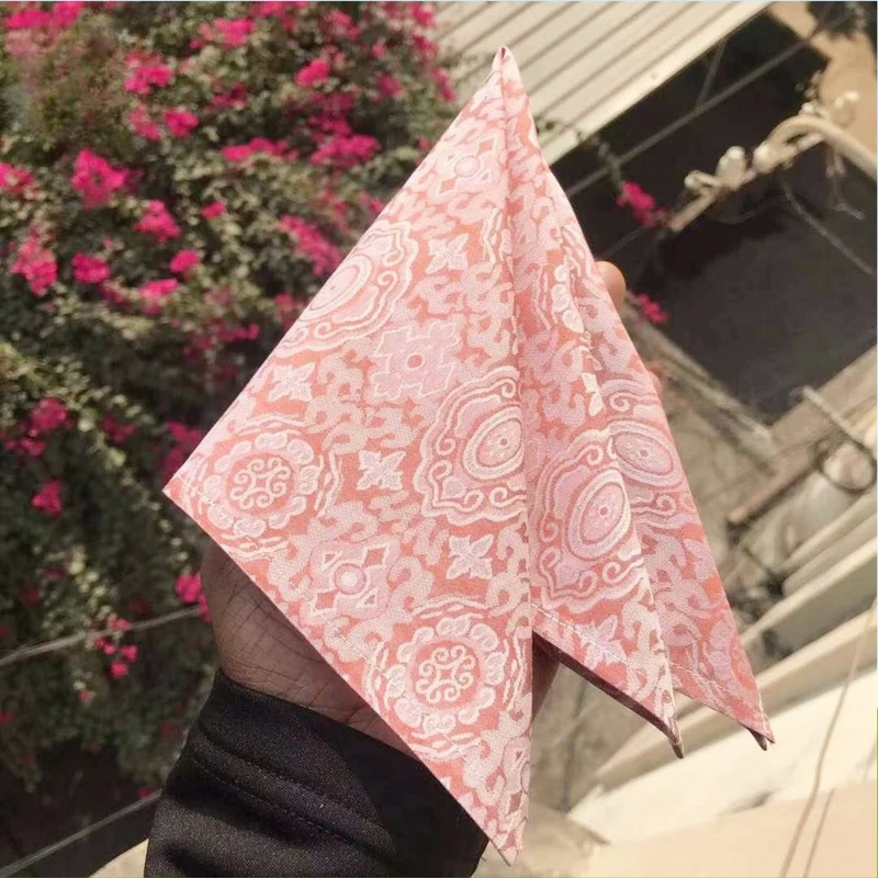 Peach Color Jacquard 13x13 Pocket Square. PS-13042