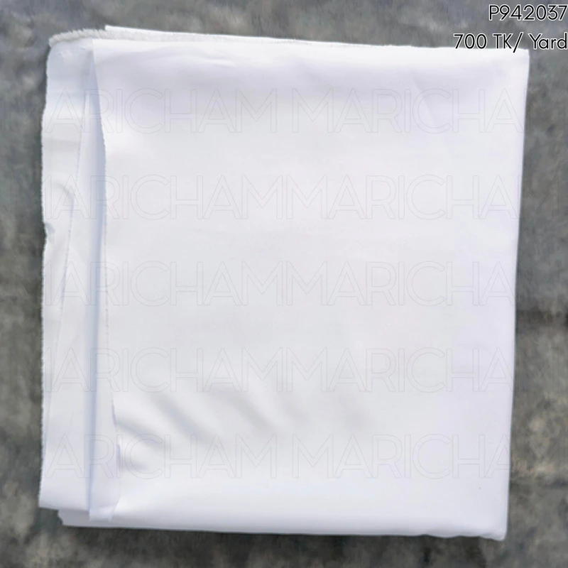 White Cotton Stretchable Bottom Fabric P942039