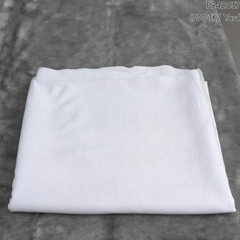 White Cotton Stretchable Bottom Fabric P942039