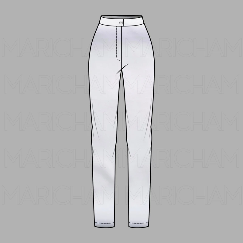 White Cotton Stretchable Bottom Fabric P942039 - Image 5