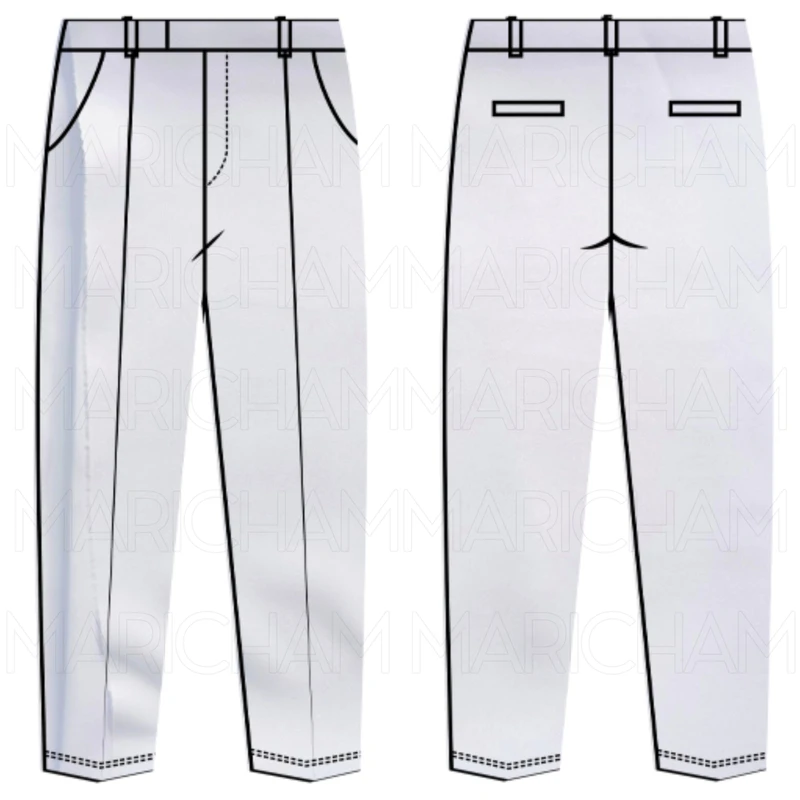 White Cotton Stretchable Bottom Fabric P942039 - Image 8