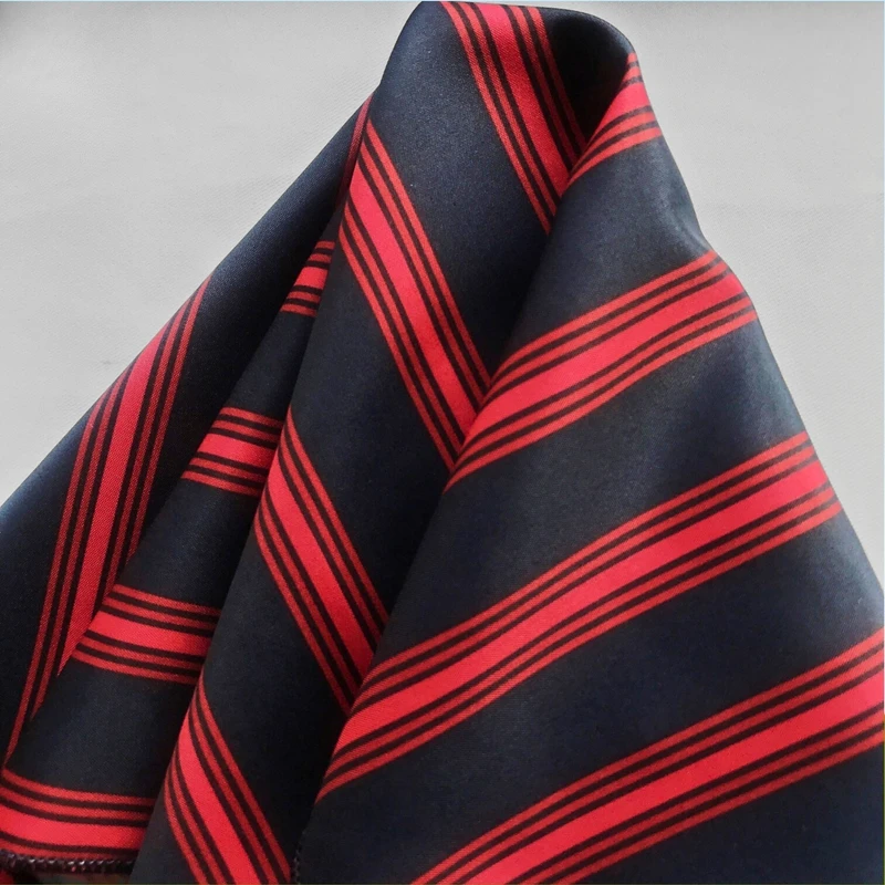Blue-Red Striped 13x13 Pocket Square. PS-13047