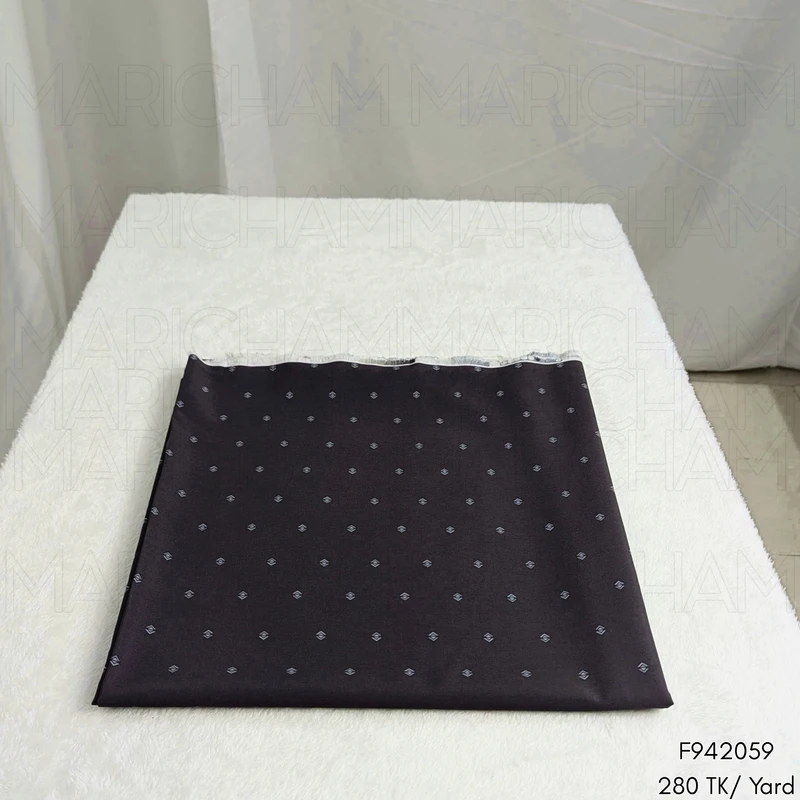 Grey-White Geometric Dot Design Stretchable Fabric F942059 - Image 3