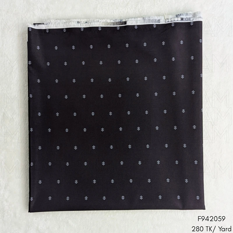 Grey-White Geometric Dot Design Stretchable Fabric F942059 - Image 4