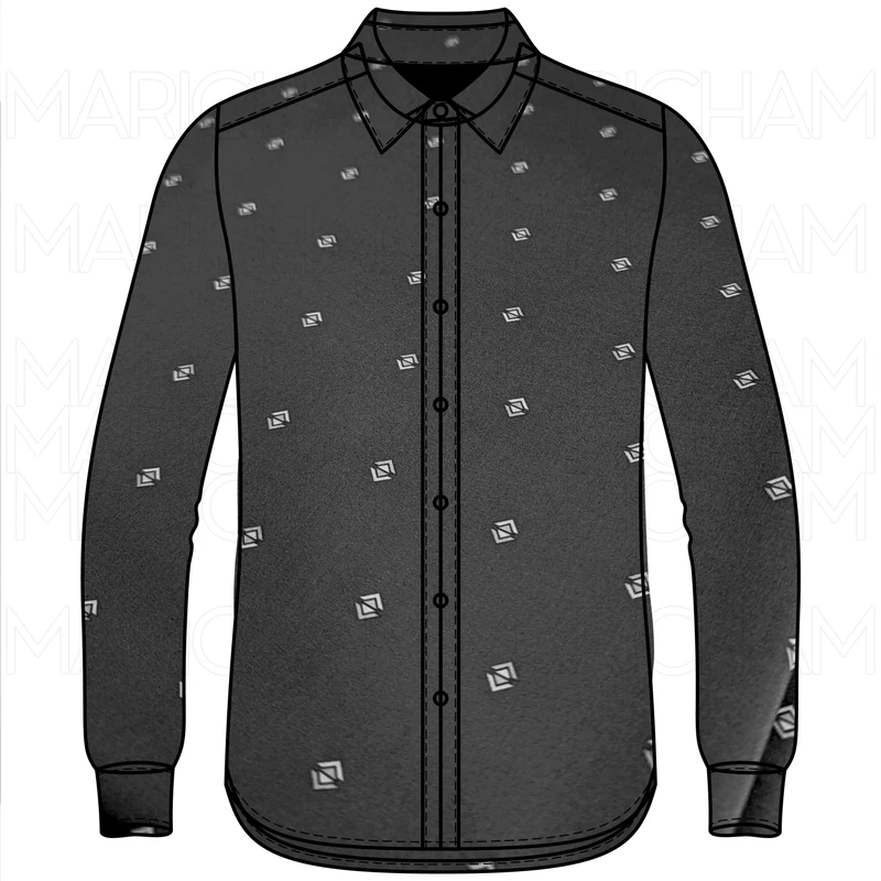 Grey-White Geometric Dot Design Stretchable Fabric F942059 - Image 5