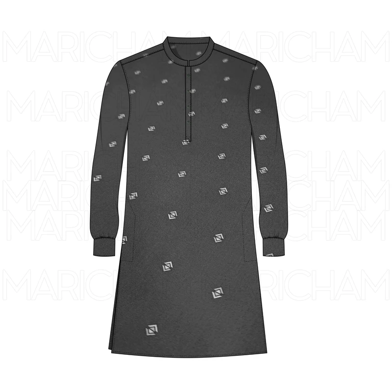 Grey-White Geometric Dot Design Stretchable Fabric F942059 - Image 7
