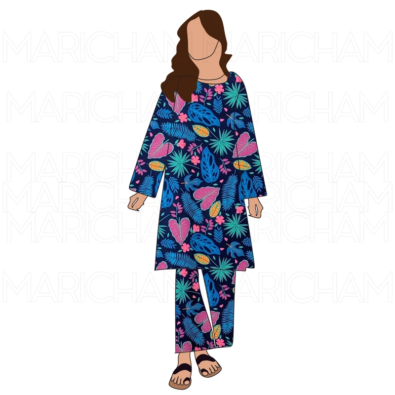 Floral Design Stretchable Fabric F942071 - Image 9