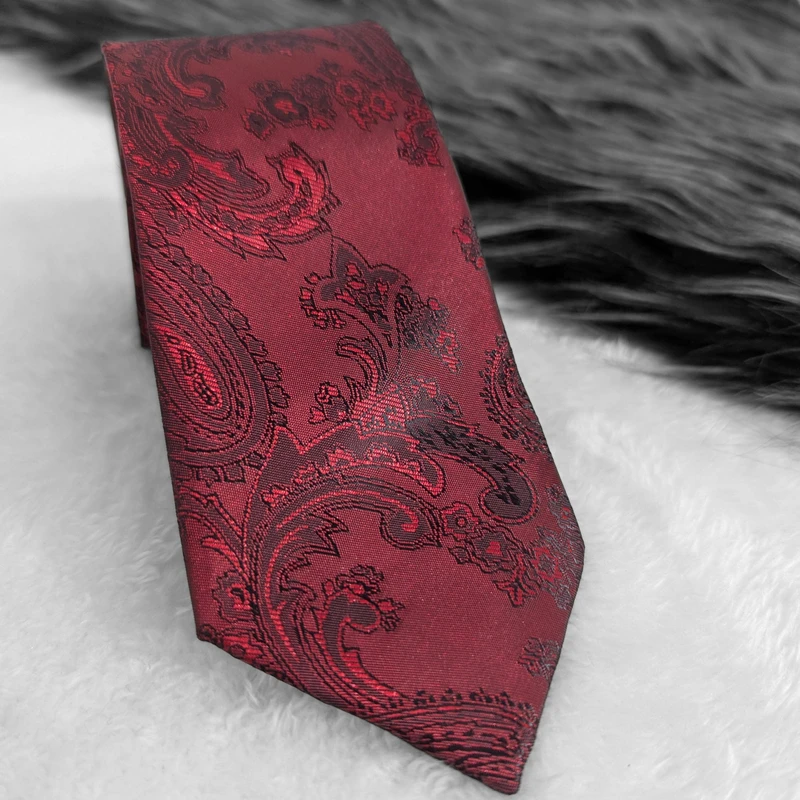 Maroon Paisley Neck Tie. TIE-8