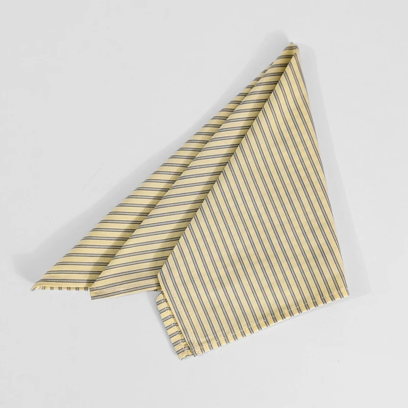 Yellow Striped 13x13 Pocket Square. PS-13028